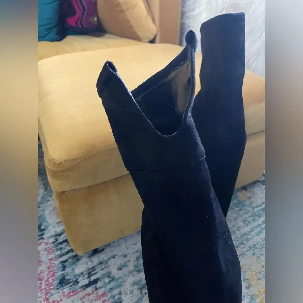 MICHAEL Michael Kors Over-Knee Suede Boots Black 8.5